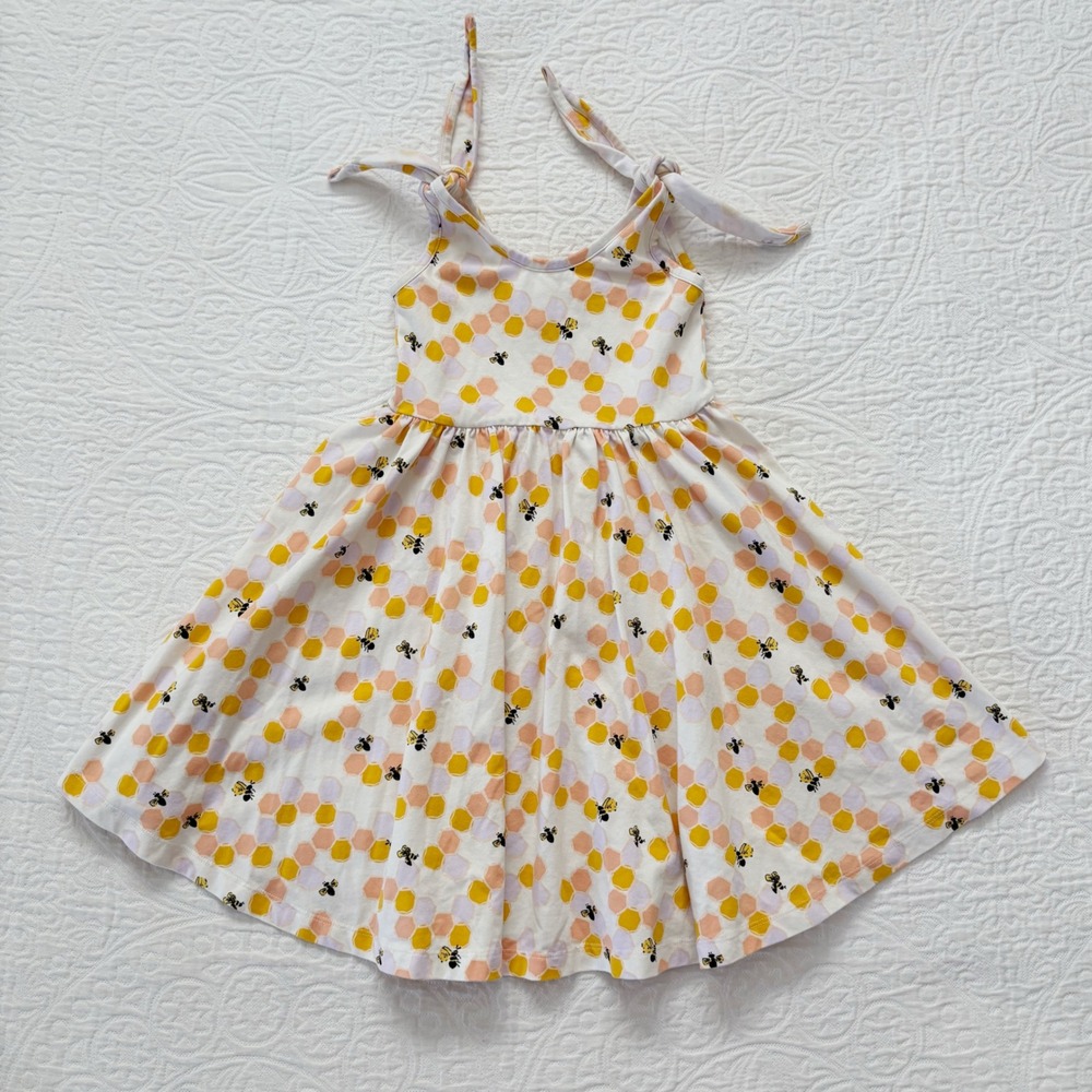 Alice + Ames Girls' Bow Tank Ballet Dress, Honeycomb Sz 5